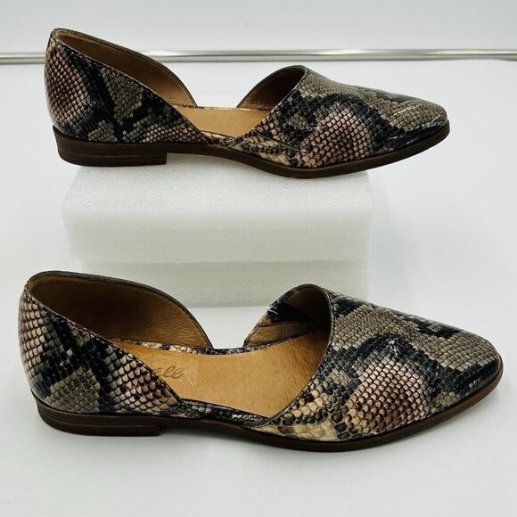 Madewell Marisa d'Orsay Flat Snakeskin Embossed Leather Size 6 - Picture 1 of 10